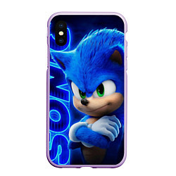 Чехол iPhone XS Max матовый SONIC, цвет: 3D-сиреневый