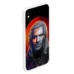 Чехол iPhone XS Max матовый HALF WITCHER, цвет: 3D-белый — фото 2