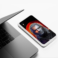 Чехол iPhone XS Max матовый HALF WITCHER, цвет: 3D-белый — фото 2