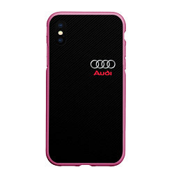 Чехол iPhone XS Max матовый AUDI, цвет: 3D-малиновый