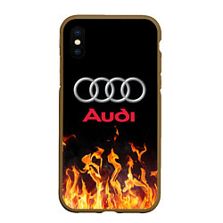 Чехол iPhone XS Max матовый AUDI, цвет: 3D-коричневый