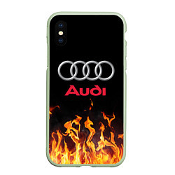 Чехол iPhone XS Max матовый AUDI, цвет: 3D-салатовый