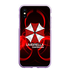 Чехол iPhone XS Max матовый Umbrella Corp, цвет: 3D-сиреневый