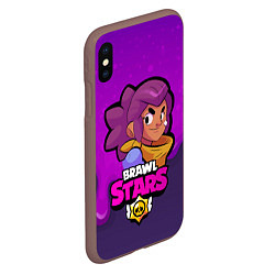 Чехол iPhone XS Max матовый Brawl stars Шелли, цвет: 3D-коричневый — фото 2