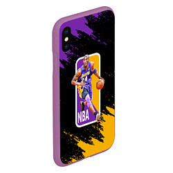 Чехол iPhone XS Max матовый LA LAKERS KOBE BRYANT, цвет: 3D-фиолетовый — фото 2