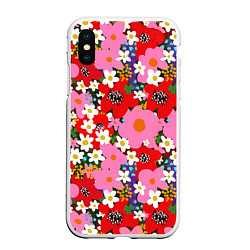 Чехол iPhone XS Max матовый Flowers