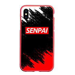 Чехол iPhone XS Max матовый SENPAI, цвет: 3D-красный