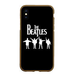 Чехол iPhone XS Max матовый Beatles, цвет: 3D-коричневый