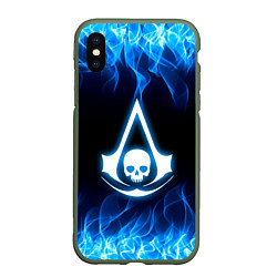 Чехол iPhone XS Max матовый Assassin??s Creed, цвет: 3D-темно-зеленый