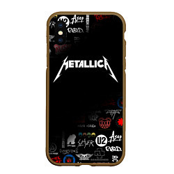 Чехол iPhone XS Max матовый Metallica, цвет: 3D-коричневый