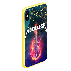 Чехол iPhone XS Max матовый Metallicaспина, цвет: 3D-желтый — фото 2