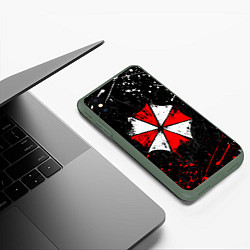 Чехол iPhone XS Max матовый RESIDENT EVIL UMBRELLA, цвет: 3D-темно-зеленый — фото 2