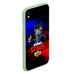 Чехол iPhone XS Max матовый BRAWL STARS CROW, цвет: 3D-салатовый — фото 2