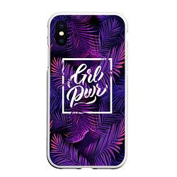 Чехол iPhone XS Max матовый Grl Pwr, цвет: 3D-белый