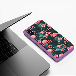 Чехол iPhone XS Max матовый Flamingo, цвет: 3D-фиолетовый — фото 2