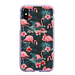 Чехол iPhone XS Max матовый Flamingo, цвет: 3D-светло-сиреневый