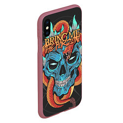 Чехол iPhone XS Max матовый Bring Me the Horizon, цвет: 3D-малиновый — фото 2