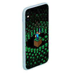 Чехол iPhone XS Max матовый MINECRAFT, цвет: 3D-голубой — фото 2