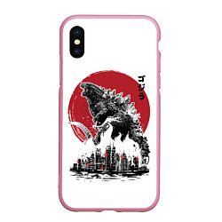 Чехол iPhone XS Max матовый GODZILLA, цвет: 3D-розовый