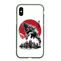 Чехол iPhone XS Max матовый GODZILLA, цвет: 3D-темно-зеленый