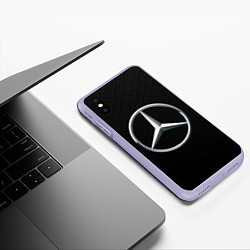 Чехол iPhone XS Max матовый MERCEDES-BENZ CARBON, цвет: 3D-светло-сиреневый — фото 2