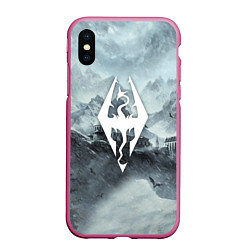 Чехол iPhone XS Max матовый THE ELDER SCROLLS, цвет: 3D-малиновый