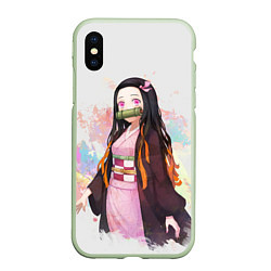 Чехол iPhone XS Max матовый KIMETSU NO YAIBA, цвет: 3D-салатовый