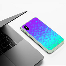 Чехол iPhone XS Max матовый ПЕРЛАМУТР, цвет: 3D-салатовый — фото 2