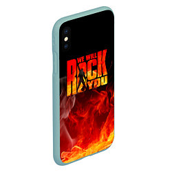 Чехол iPhone XS Max матовый Queen - We Will Rock You, цвет: 3D-мятный — фото 2