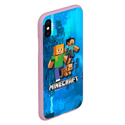 Чехол iPhone XS Max матовый Minecraft Майнкрафт, цвет: 3D-розовый — фото 2