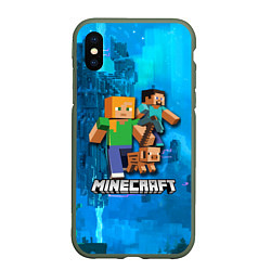 Чехол iPhone XS Max матовый Minecraft Майнкрафт, цвет: 3D-темно-зеленый