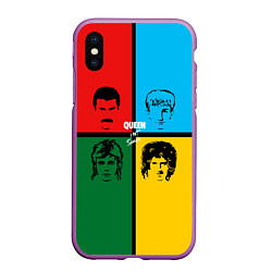 Чехол iPhone XS Max матовый Queen, цвет: 3D-фиолетовый