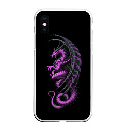 Чехол iPhone XS Max матовый Purple Dragon