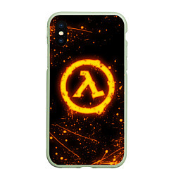 Чехол iPhone XS Max матовый HALF-LIFE, цвет: 3D-салатовый