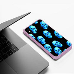 Чехол iPhone XS Max матовый Черепа стиль, цвет: 3D-сиреневый — фото 2