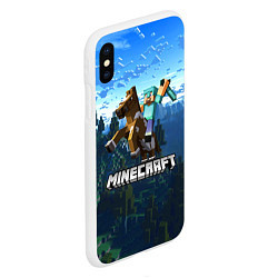 Чехол iPhone XS Max матовый Minecraft Майнкрафт, цвет: 3D-белый — фото 2