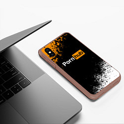 Чехол iPhone XS Max матовый PORNHUB, цвет: 3D-коричневый — фото 2