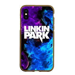 Чехол iPhone XS Max матовый LINKIN PARK, цвет: 3D-коричневый