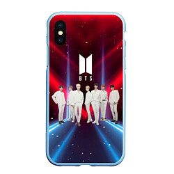 Чехол iPhone XS Max матовый BTS, цвет: 3D-голубой