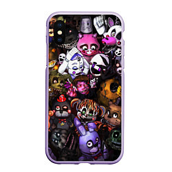 Чехол iPhone XS Max матовый Five Nights At Freddy's, цвет: 3D-светло-сиреневый