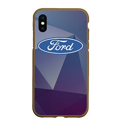 Чехол iPhone XS Max матовый Ford, цвет: 3D-коричневый