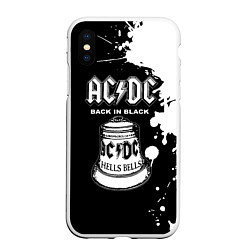 Чехол iPhone XS Max матовый ACDC Back in Black, цвет: 3D-белый