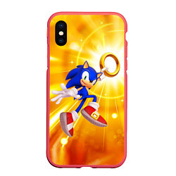 Чехол iPhone XS Max матовый Sonic, цвет: 3D-красный