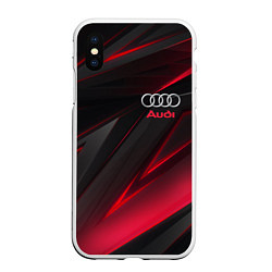 Чехол iPhone XS Max матовый AUDI, цвет: 3D-белый