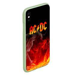 Чехол iPhone XS Max матовый ACDC, цвет: 3D-салатовый — фото 2