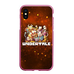 Чехол iPhone XS Max матовый UNDERTALE, цвет: 3D-малиновый