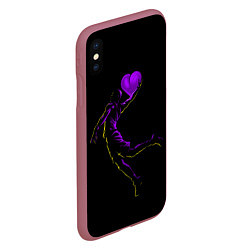 Чехол iPhone XS Max матовый Love Basketball, цвет: 3D-малиновый — фото 2