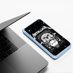 Чехол iPhone XS Max матовый Metallica, цвет: 3D-голубой — фото 2