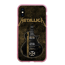 Чехол iPhone XS Max матовый Metallica, цвет: 3D-розовый