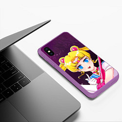 Чехол iPhone XS Max матовый Sailor Moon, цвет: 3D-фиолетовый — фото 2